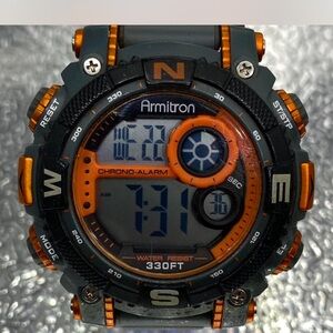 Armitron Black and Orange Digital Watch